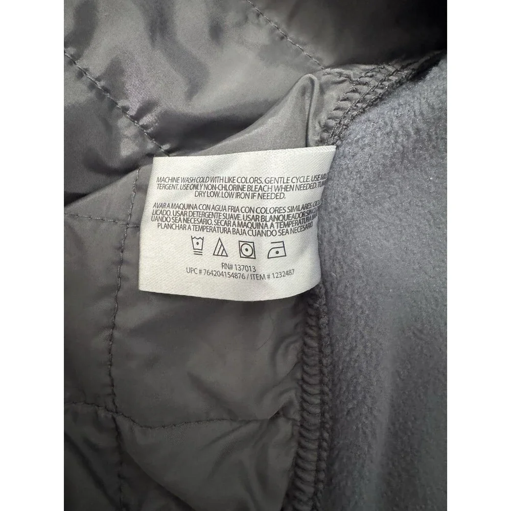 Orvis Mens Medium Hybrid Mixed Media Jacket Gray Puffer Fleece Full Zip Flaws